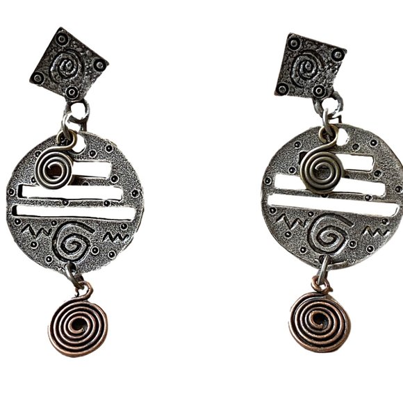 Edmar's Geometric Dangle Earrings  NEW - Picture 1 of 6